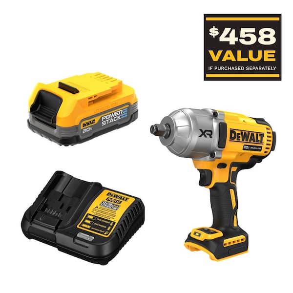 DEWALT 20V MAX Lithium-Ion Cordless 1/2 in. Impact Wrench with 20V MAX POWERSTACK Compact Battery Starter Kit