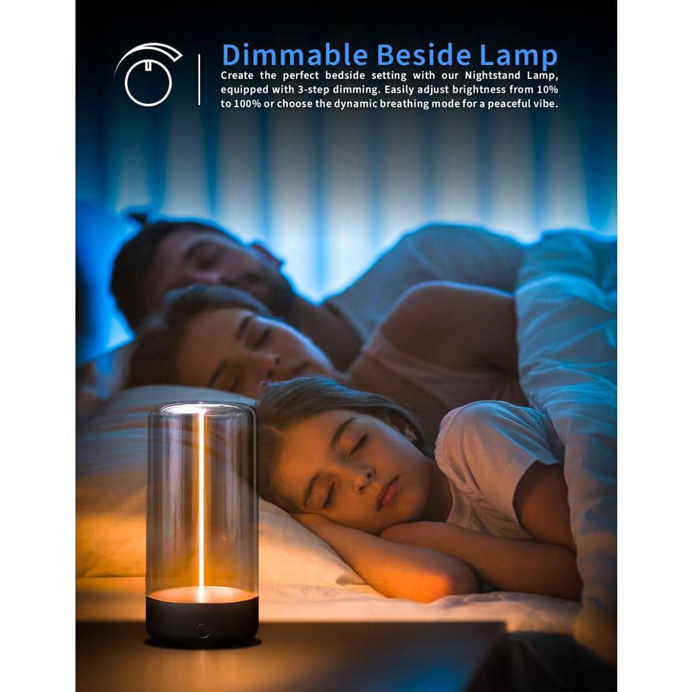 Green Matte Cordless LED Table Lamp with Clear Polycarbonate Shade