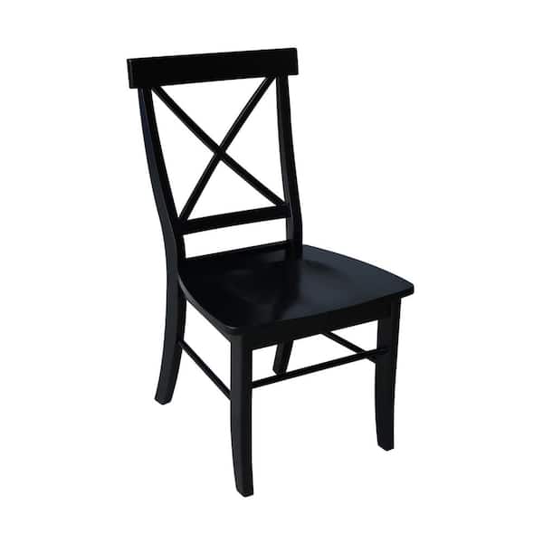 International Concepts Black Wood X Back Dining Chair (Set of 2)