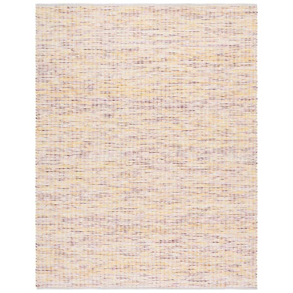 Natura 8 ft. x 10 ft. Gold/Ivory Abstract Distressed Striped Area Rug