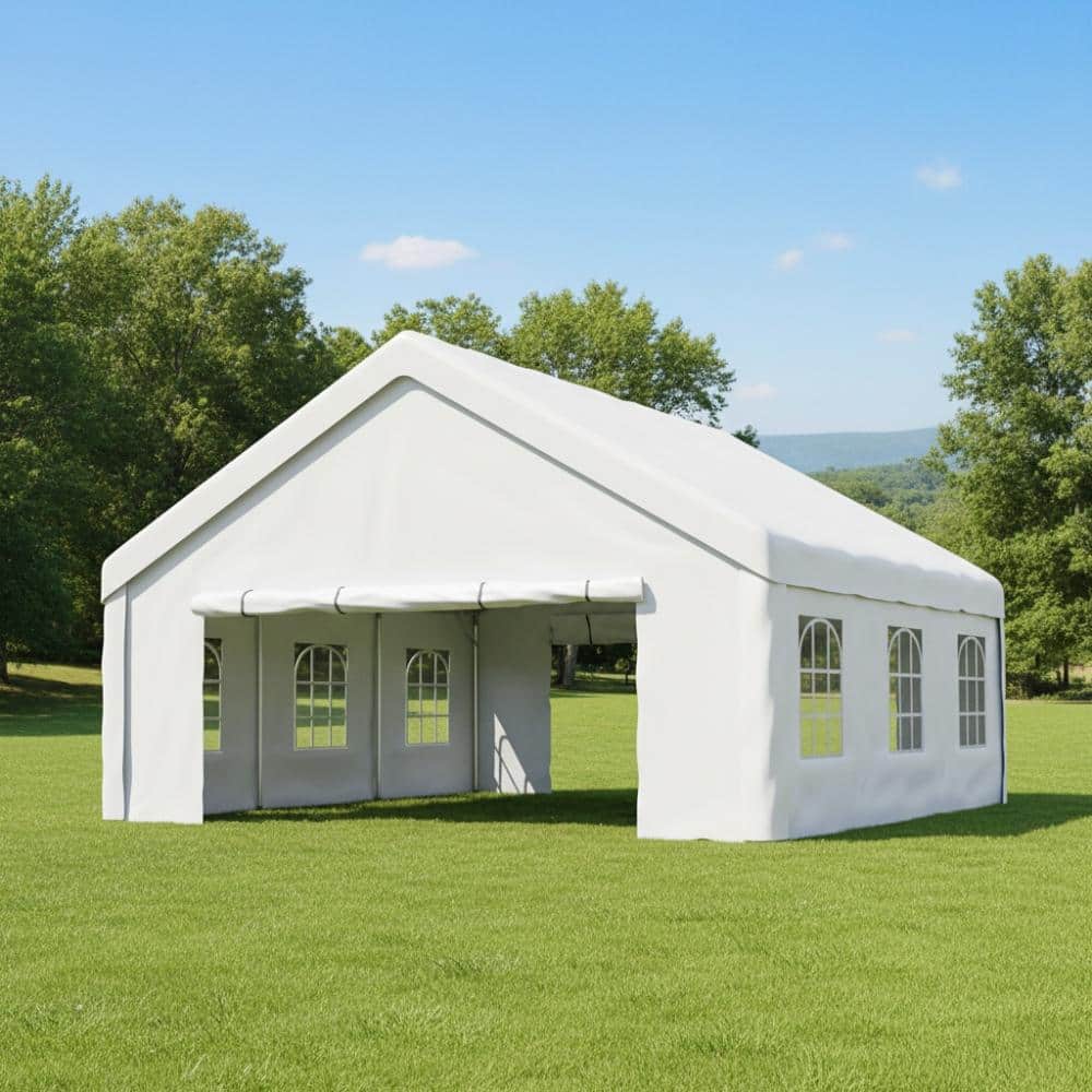 20 x 20 FT Party Tent Wedding Event Shelters with 2 Storage Bags and Removable Sidewalls