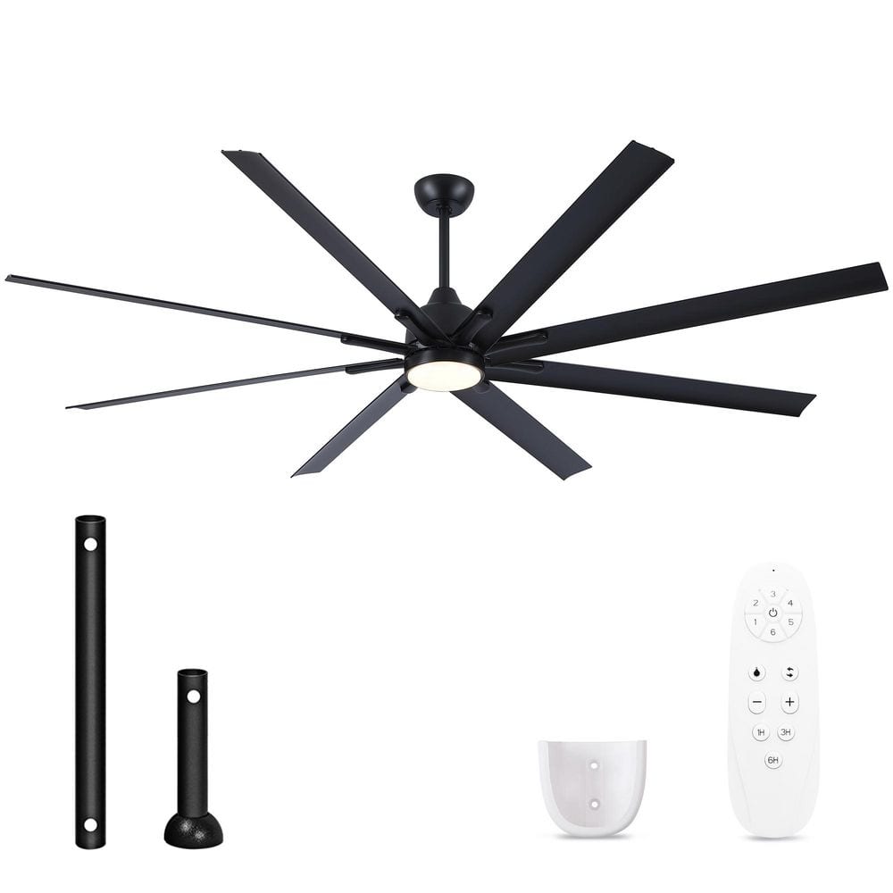 Crism 84 in. Indoor Black Large Standard Ceiling Fan with Light Kit and Remote Control, Down Rod Mounted price history on PriceWatchPro