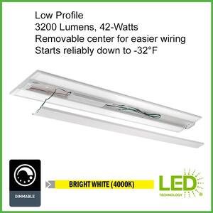 Ultra Low Profile 4 ft. 3200 Lumens Integrated LED Dimmable White Wraparound Light 4000K (4-Pack)