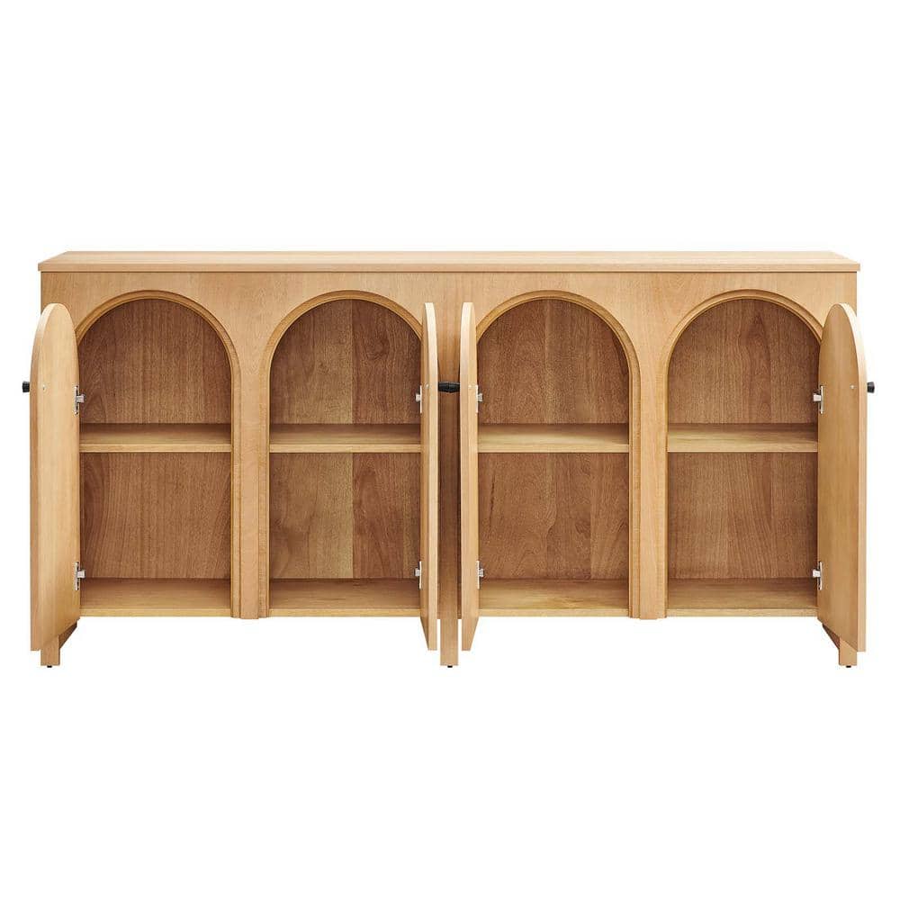 Appia 71" Oak Wood Veneer 4-Door Sideboard Cabinet