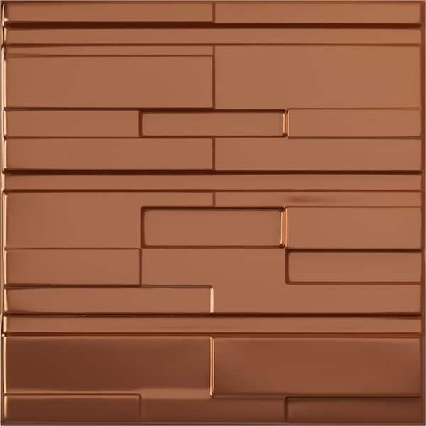 Ekena Millwork 19-5/8-in W x 19-5/8-in H Offset Brick EnduraWall Decorative 3D Wall Panel Copper