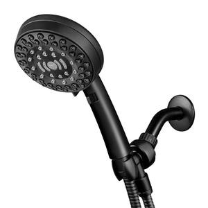 6-Spray Patterns with 1.8 GPM 4.75 in. Single Wall Mount Adjustable Handheld Shower Head in Matte Black