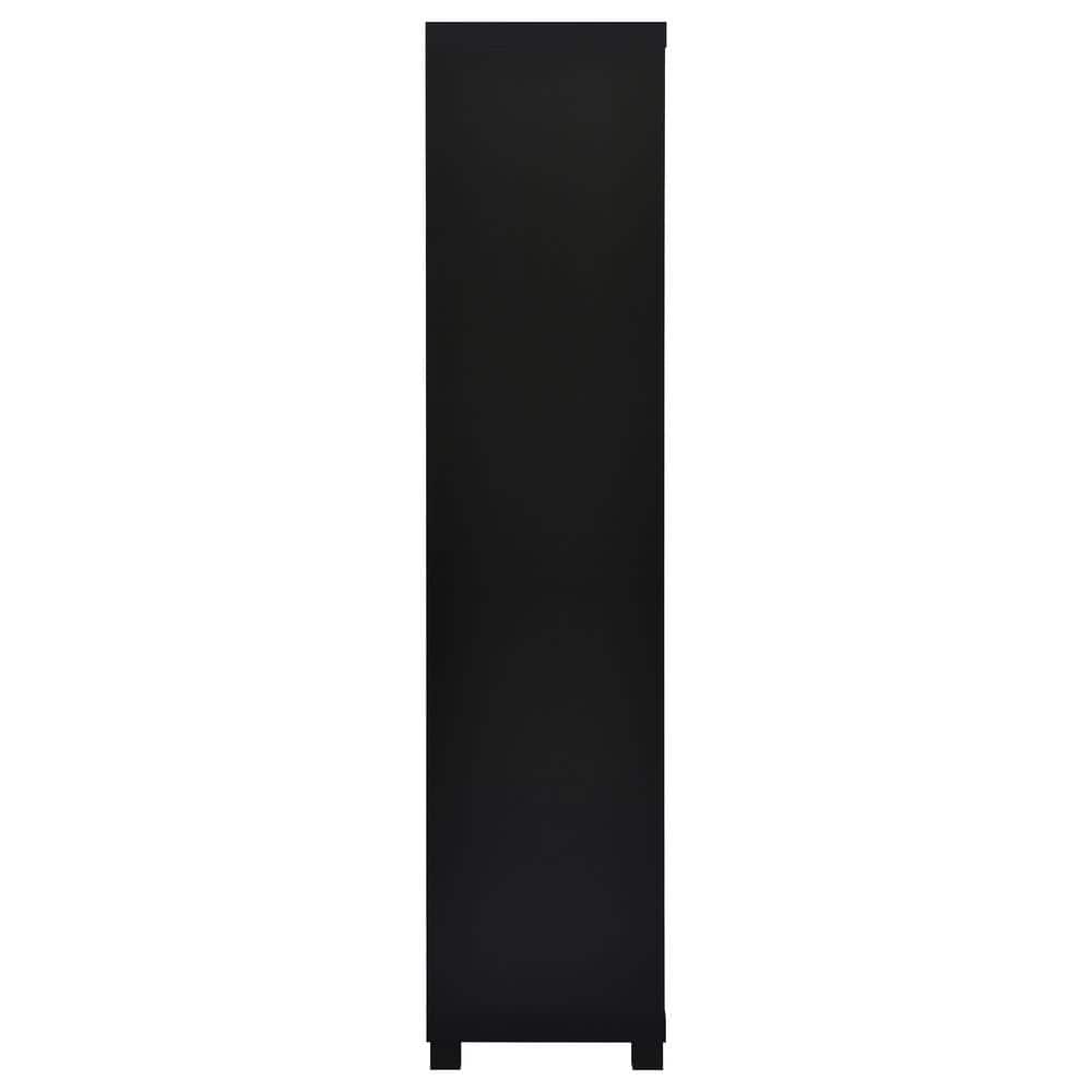 Black 3-Shelf Media Tower with Cabinet