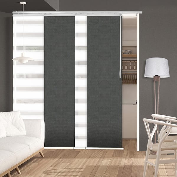 EMOH Spotlit Storm 48 in. - 88 in. W x 94 in. L Adjustable 4- Panel White Single Rail Panel Track with 23.5 in. Slates