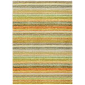 HomeRoots Artichoke Green 3 ft. x 5 ft. Woven Striped Polyester ...
