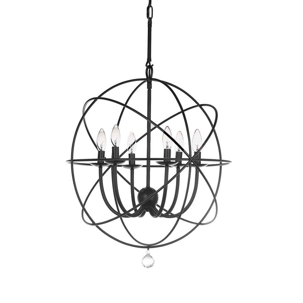 Foucault-Inspired Mini Black Metalwork Chandelier