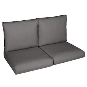 Sorra Home 27 in. x 29 in. x 5 in. (4-Piece) Deep Seating Outdoor Loveseat Cushion in ETC Steel