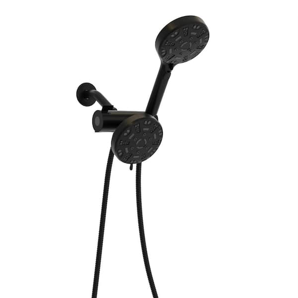 Fapully 8-Spray 4.7 in. Dual Shower Head and Handheld Shower Head,1.8 GPM Wall Mount Fixed and Shower Head in Matte Black