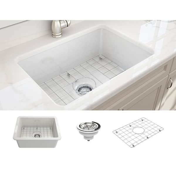 Los Flexi 27 in. White Undermount Kitchen Sink, Drop-in and
