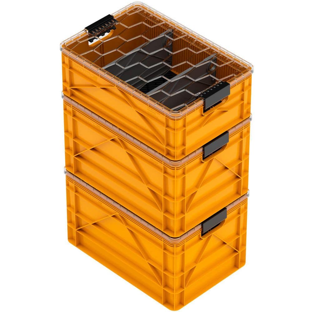 Crate Pro Pack 2 Full-Size and 1 Half-Size Heavy Duty Stackable Storage Bins with Lids, Dividers and Mats Sol price history on PriceWatchPro