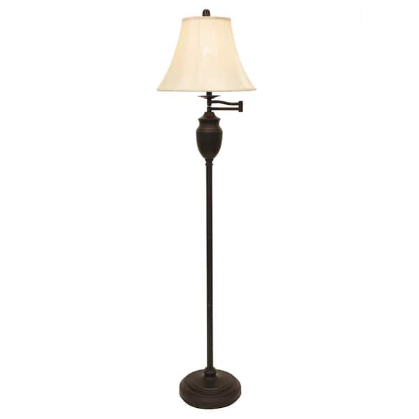 Decor Therapy Wellington 59 In Bronze Floor Lamp With Faux Silk Shade Pl3785 The Home Depot Decor Therapy Wellington 59 In Bronze, Bronze Floor Lamp Home Depot