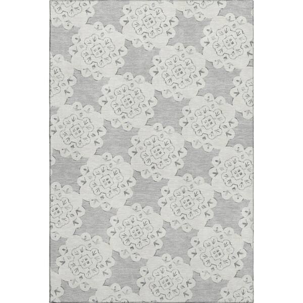 Mayfield Premium Machine Washable Abstract AMF2352 Gray 10 ft. x 14 ft. Area Rug