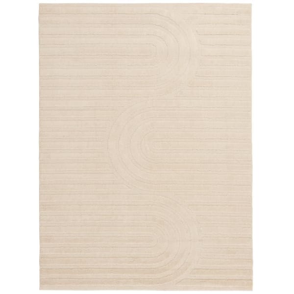 Depot x StyleWell AT507.149.83HD Home Geometric - Polyester The ft. Rug Area Cream 7 5 ft. Oathil