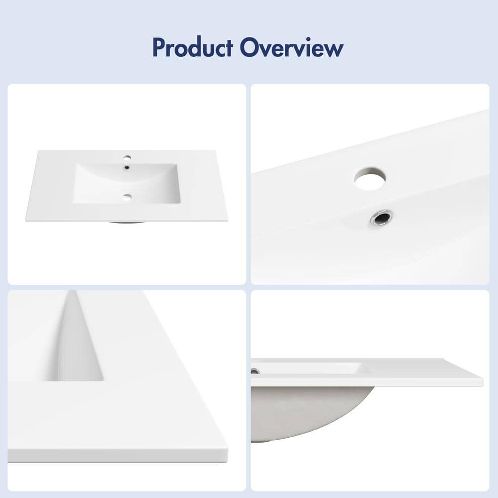 Tucson 36" W x 18.25" D Vitreous China Rectangular Single Vanity Top Sink in White (Sink Only)