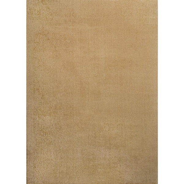 Twyla Classic Yellow 3 ft. x 5 ft. Solid Low-Pile Machine-Washable Area Rug