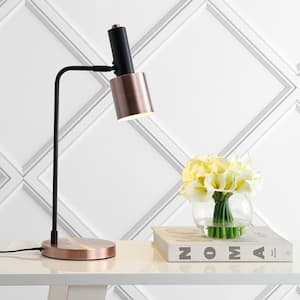 Brady 22 in. Copper/Black Metal LED Task Table Lamp