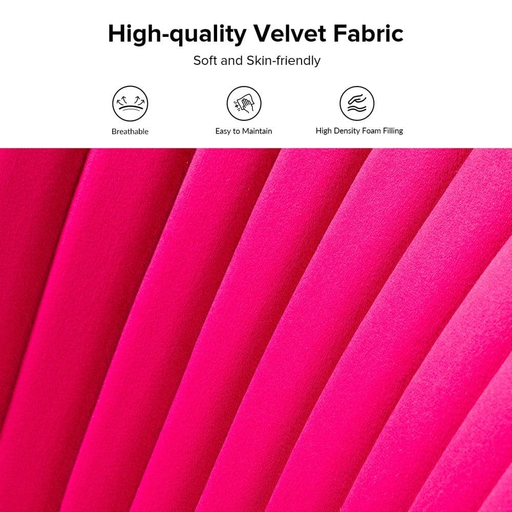 Fuchsia Velvet Accent Chair with Gold Legs
