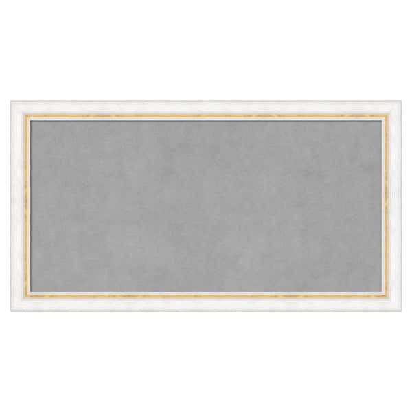 Amanti Art Morgan White Gold 26 in. x 14 in. Magnetic Board, Memo Board