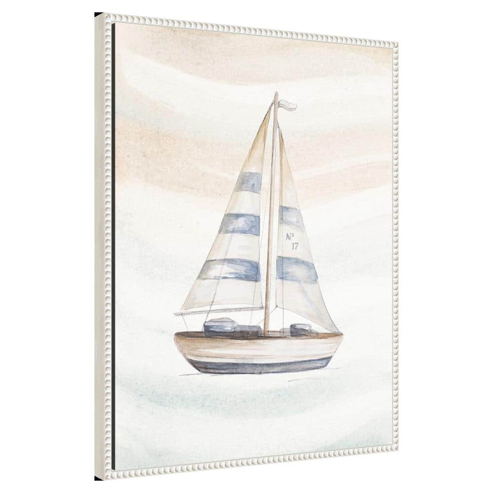 Nautical Sailboat Canvas Print with Beaded Frame