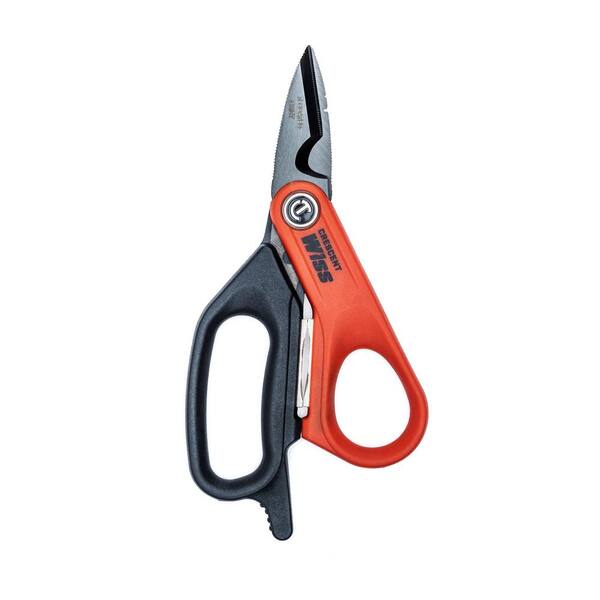 Electrician Red Scissors 5" Cutting Stripping Wires Electrical Lightweight Tools