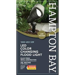 13.3-Watt Millennium Black Adjustable Light Color Outdoor Integrated LED Landscape Flood Light