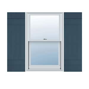 14 in. x 50 in. Lifetime Vinyl TailorMade Four Board Joined Board and Batten Shutters Pair Classic Blue