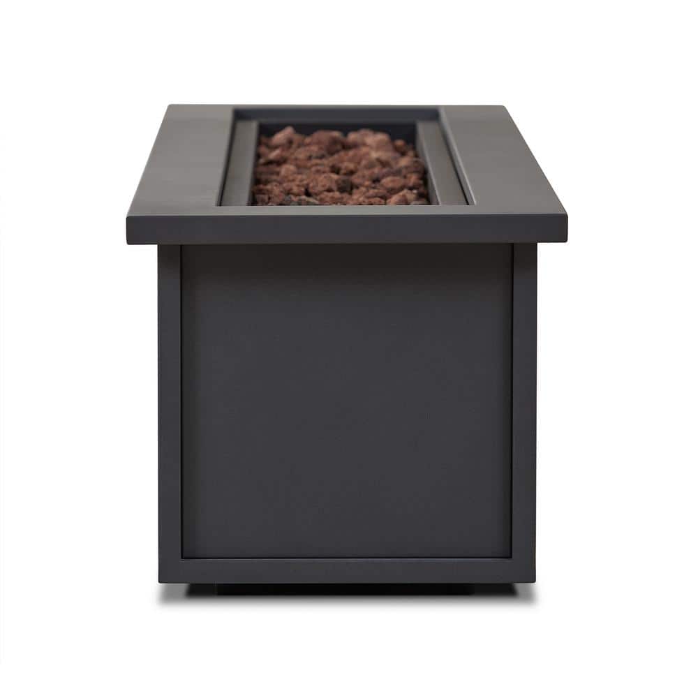 Mila 48" Weathered Slate Steel Propane Fire Pit Table