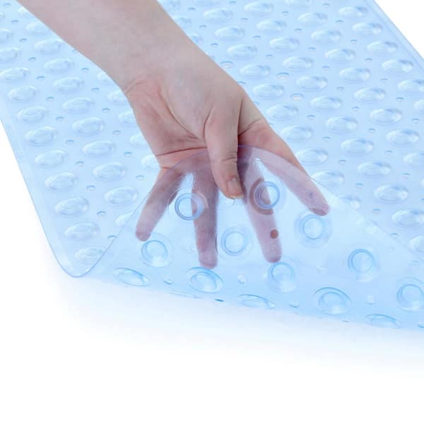 SlipX Solutions® Extra Long Deluxe Bath Mat - Blue, 16 x 39 in