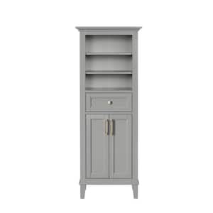 Grayson 23 in. W x 16 in. D x 60 in. H Gray Freestanding Linen Cabinet