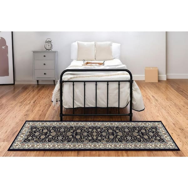 Ancient Garden Navy 2 ft. x 8 ft. Indoor Runner Rug