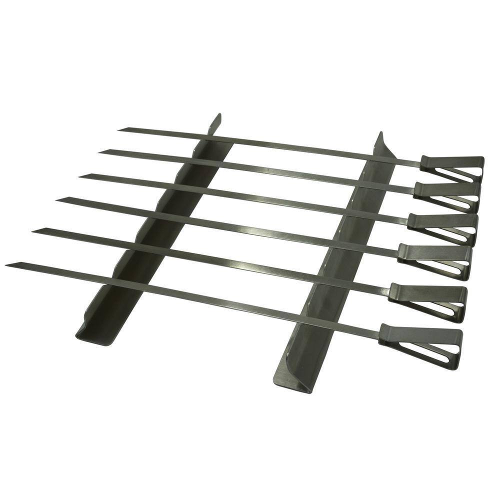 ZenUrban 6-Piece Stainless Steel Grilling Kabob Rack Skewers 870007 ...