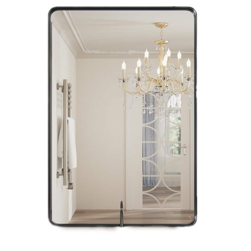20 in. W x 28 in. H Medium Rectangle Metal Framed Wall Mirrors Bathroom Mirror Vanity Mirror Accent Mirror in Black price history on PriceWatchPro