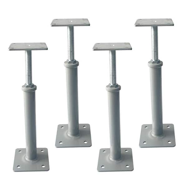 4-Piece Adjustable 11.8 in.-16 in. Gray House Jack Post 8800 lbs. Height Capacity for Stairs, Porches, Roof Beams
