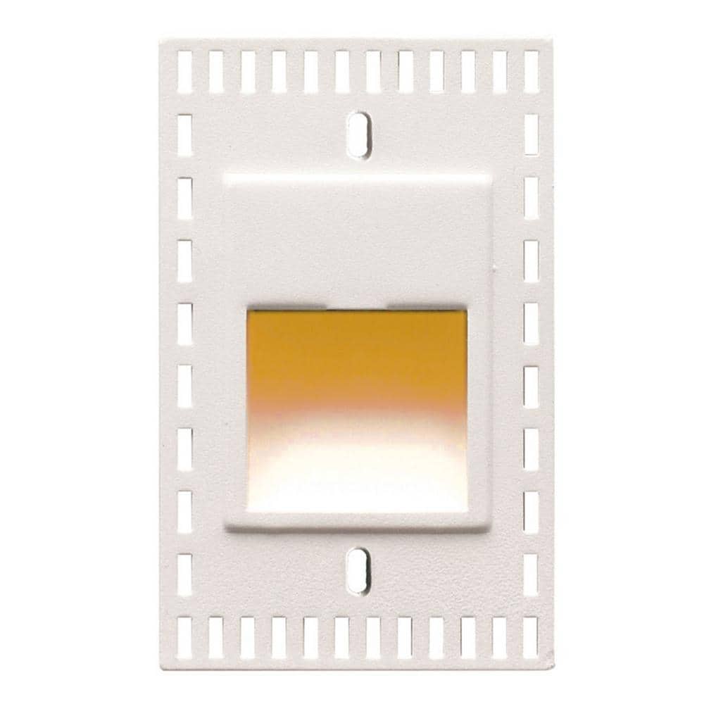 WAC Lighting 4-Watt Line Voltage White Integrated LED Vertical Amber Trimless Wall or Stair Light