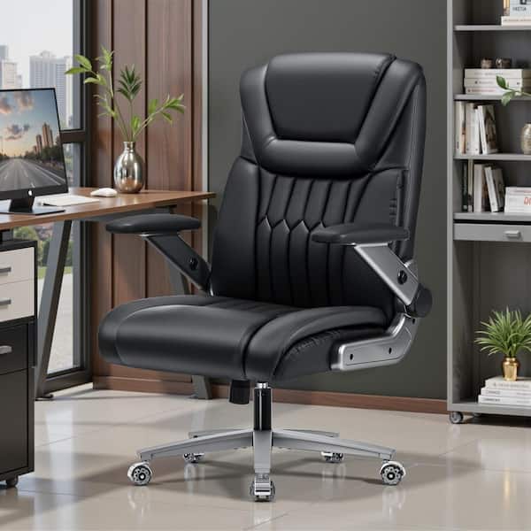Faux Leather Big and Tall Ergonomic Office Chair with Lumbar Support, Executive Chairs in Black for Heavy People