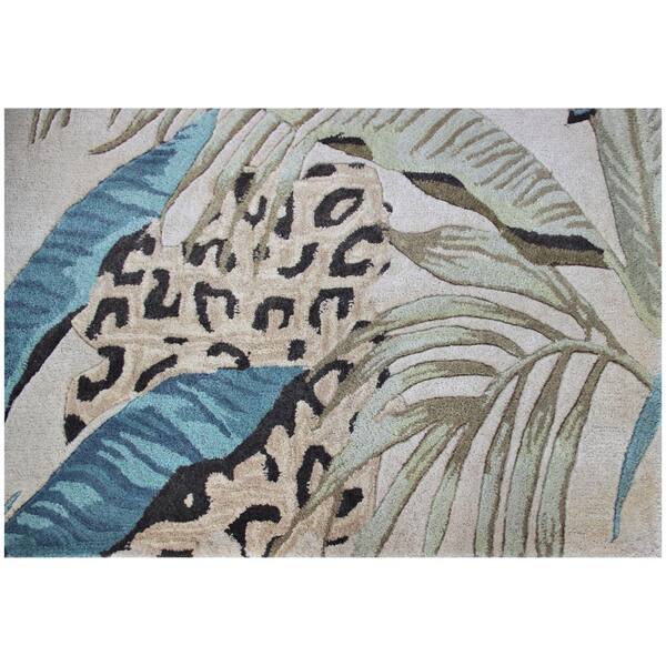 Reva Ivory 8 ft. x 10 ft. Botanical Hand-Tufted Wool Area Rug