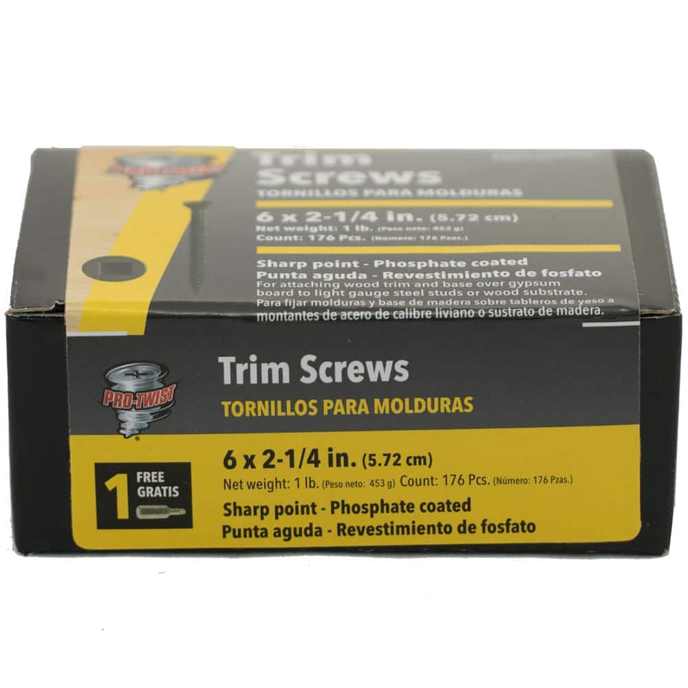 ProTwist 6 x 21/4 in. PhosphatePlated Black Metal Internal Square