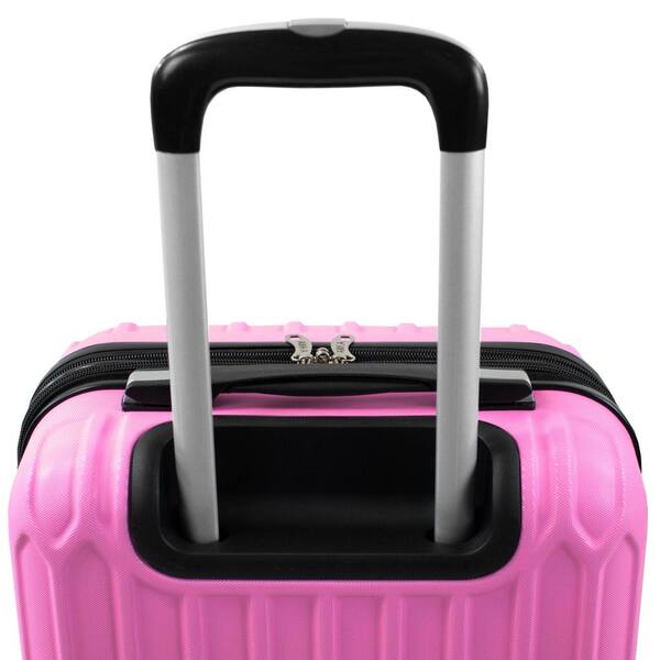 AMKA Honeycomb 20 in. Pink Carry-On Expandable Spinner Suitcase