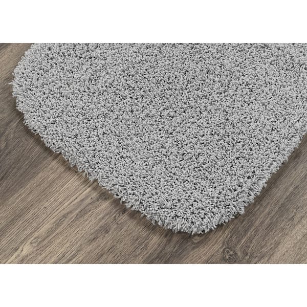 Platinum Gray Jazz Shaggy Nylon 3- Piece Bath Rug Set