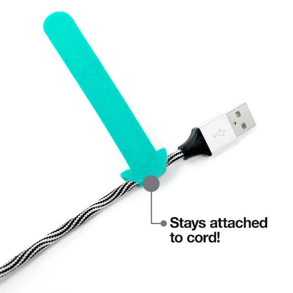 KE/_ Nylon Phone Cable Ties Reusable Hook Loop Sticky Strap Fastener Organizer