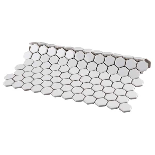 Merola Tile Metro 1 Hex Glossy White 10 1 4 In X 11 7 8 In Porcelain Mosaic Tile 8 6 Sq Ft Case Fxlmhw Merola Tile Metro 1 Hex Glossy White 10 1 4 In X 11 7 8 In Porcelain Mosaic Tile 8 6 Sq Ft Case Fxlmhw