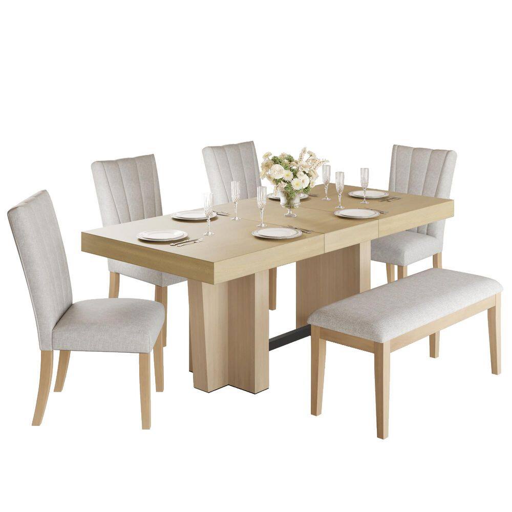 6-Piece Rubber Wood Outdoor Conversation Patio Furniture Set with Gray Cushions price history on PriceWatchPro