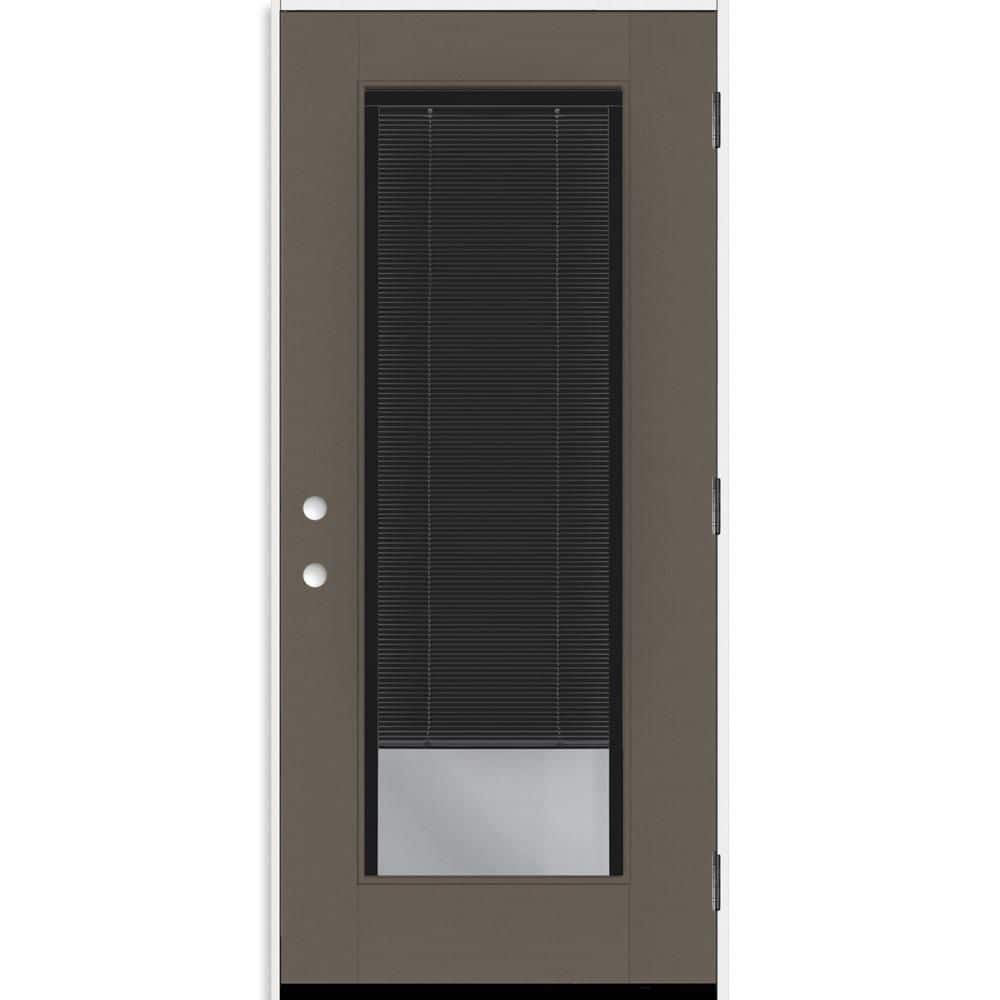 Legacy 30 in. x 80 in. Full Lite Clear Glass Noir Miniblind LHOS Kindling Fiberglass Prehung Door w/6-9/16 in. Jamb price history on PriceWatchPro