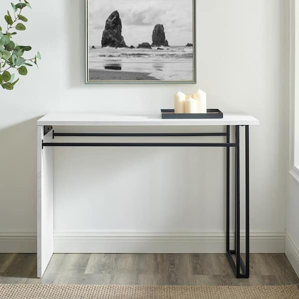Faux White Marble Rectangle Modern Wood, Modern Wood Console Table Images