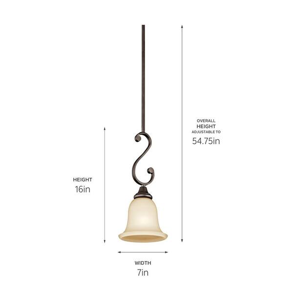 Kichler Monroe Olde Bronze Transitional Etched Glass Bell Pendant Light Kichler Monroe Olde Bronze Transitional Etched Glass Bell Pendant Light