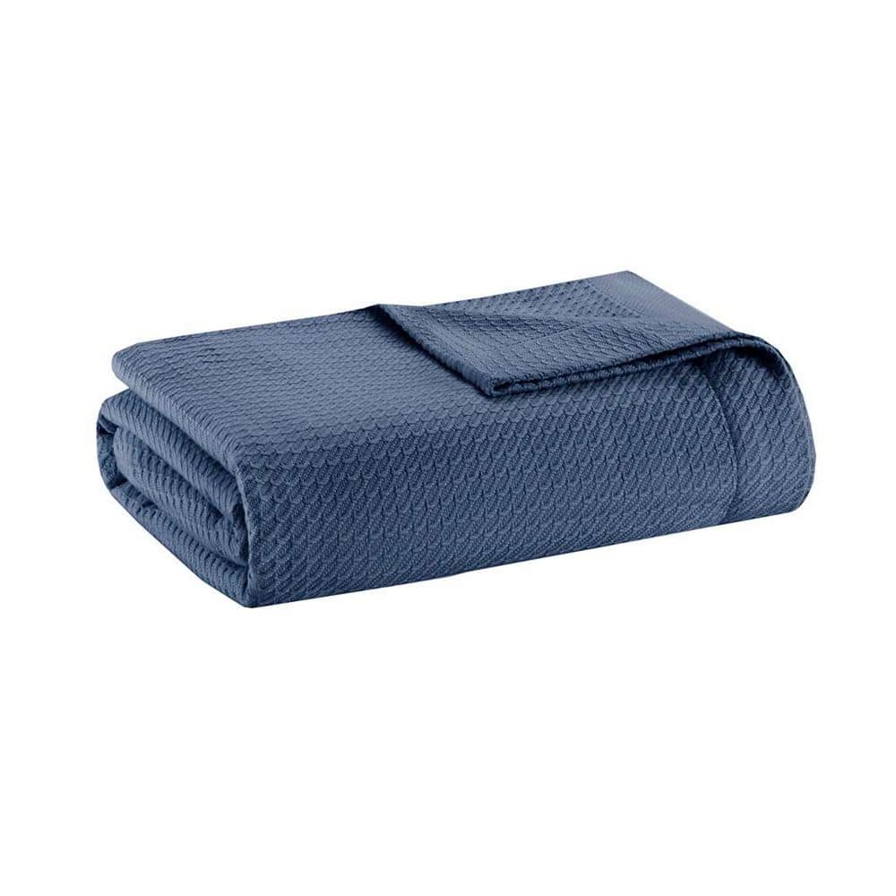 Blue Solid 100% Cotton King Bedding Blanket price history on PriceWatchPro